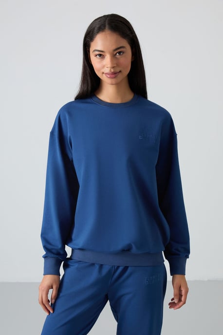 Übergröße Sweatshirt- und elastische Hosen-Set - Image 3