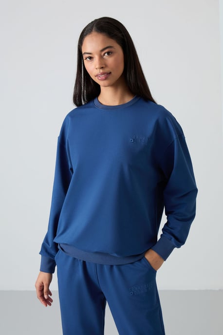 Übergröße Sweatshirt- und elastische Hosen-Set - Image 6
