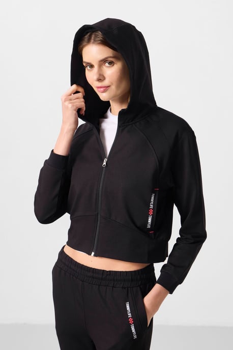 Übergroßer Kapuzen-Zip-Sweatshirt- und Hosen-Set - Image 2