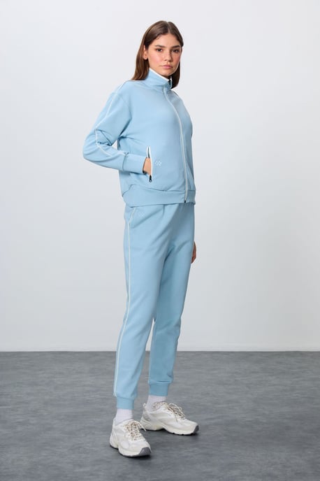 Oversized Sweatshirt mit Reißverschlusskragen und Jogginghose Set - Image 3