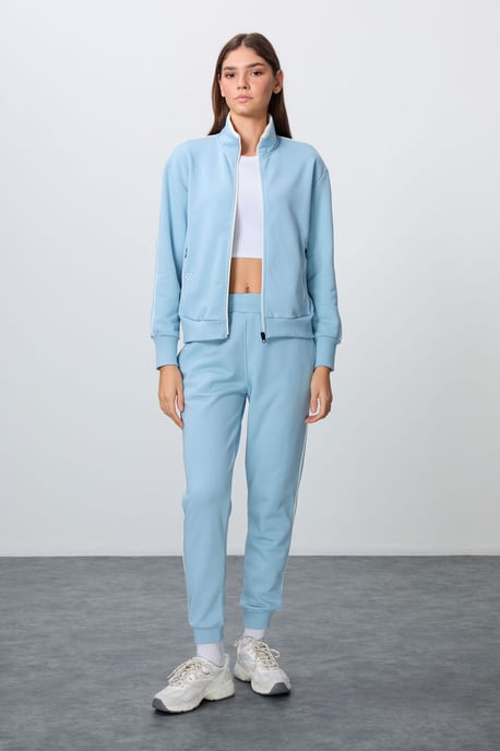 Oversized Sweatshirt mit Reißverschlusskragen und Jogginghose Set - Image 5