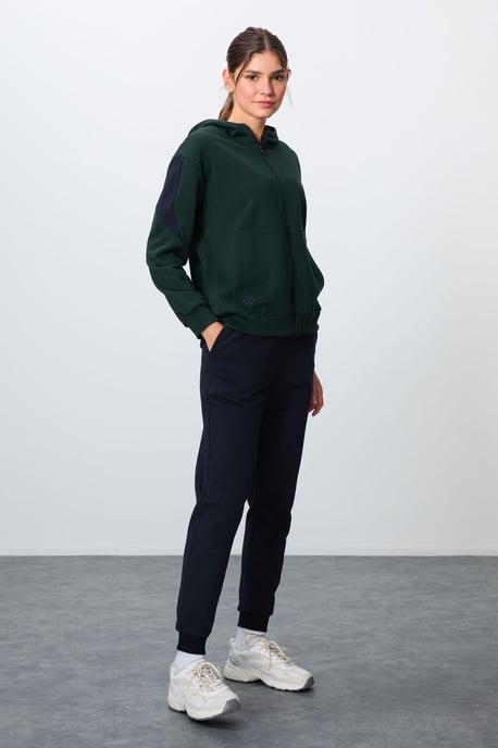 Oversized Kapuzenzip Sweatshirt und Hose Set - Image 1
