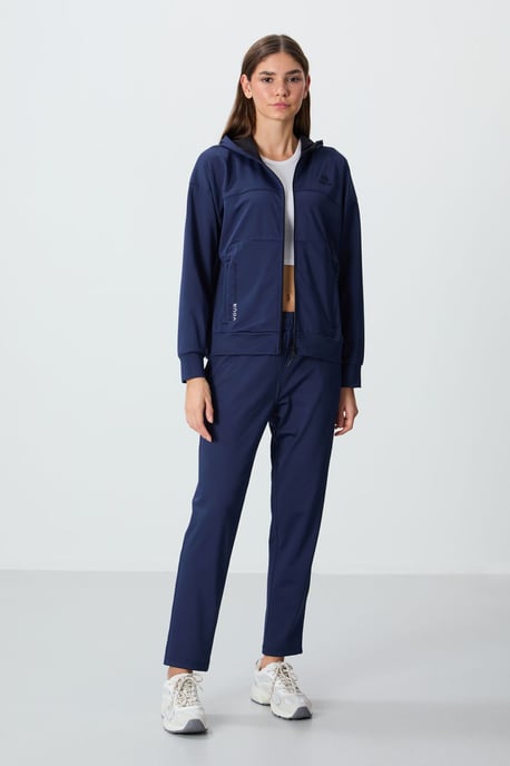 Damen Kapuzen-Zip Sweatshirt und Hose Set - Image 5