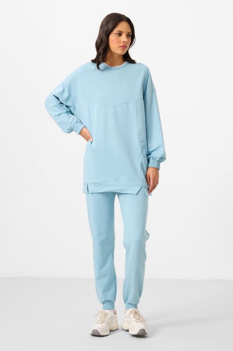 Oversized Fleece Sweatshirt und Hose Set - Image 1