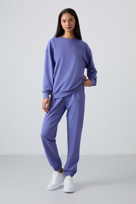 Oversized Sweatshirt und elastisches Bund-Hosen-Set - Image 1