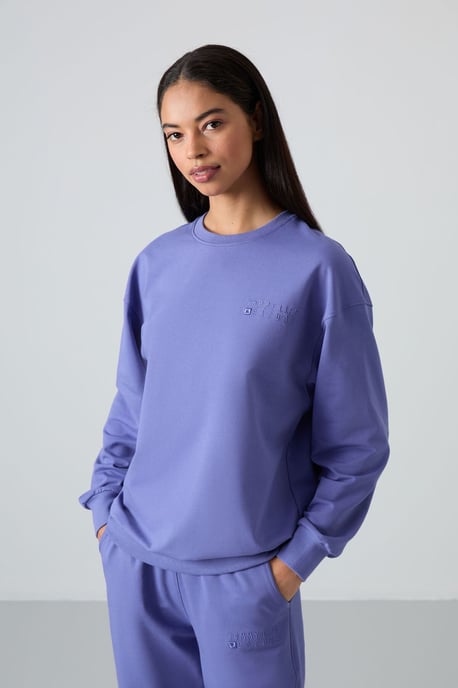 Oversized Sweatshirt und elastisches Bund-Hosen-Set - Image 2