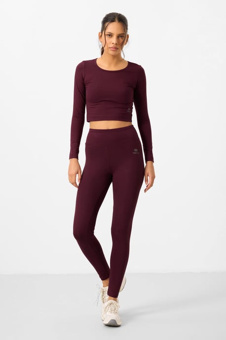 Baumwoll-Elastan-Crop-T-Shirt und Leggings-Set - Image 2
