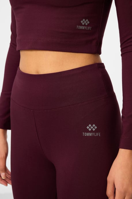 Baumwoll-Elastan-Crop-T-Shirt und Leggings-Set - Image 3
