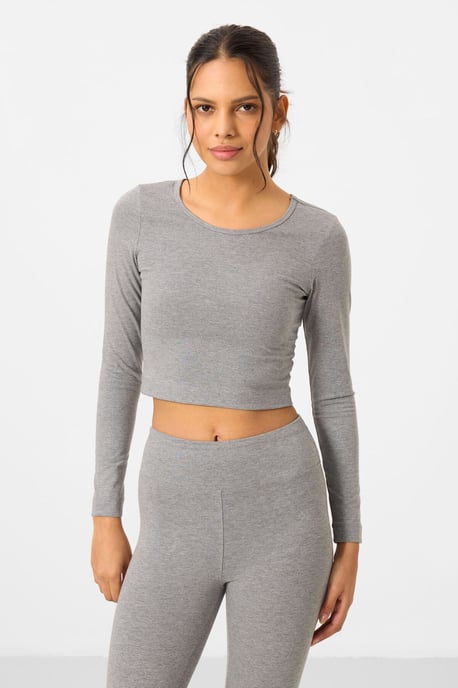 Baumwolle-Elasthan Crop T-Shirt und Leggings Set - Image 6