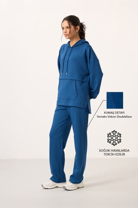 Oversized Kapuzenpullover und weit geschnittene Hosen Set - Image 1