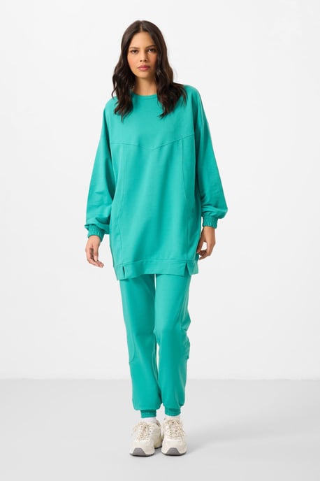 Übergrößen-Fleece-Sweatshirt- und Hosen-Set - Image 1