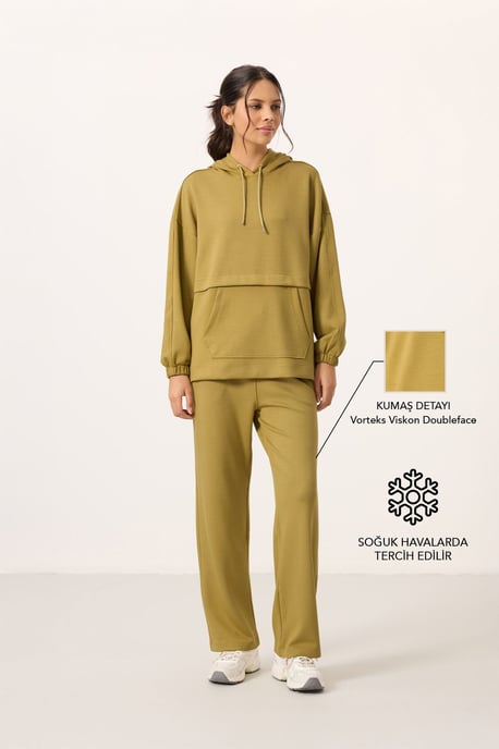 Oversized Kapuzenpullover- und weite Hosen-Set - Image 1