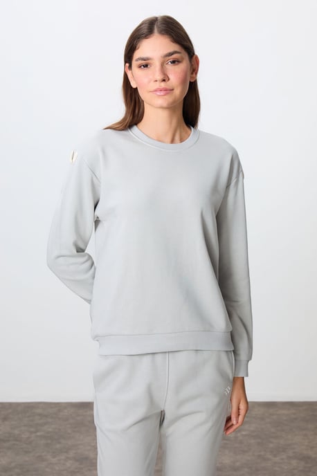 Übergroßes Baumwoll-Polyester Sweatshirt- und Hosen-Set - Image 2