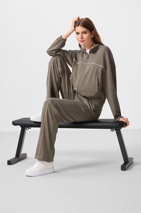 Übergroßes Zip-Kragen Trainingsanzug-Set - Image 1