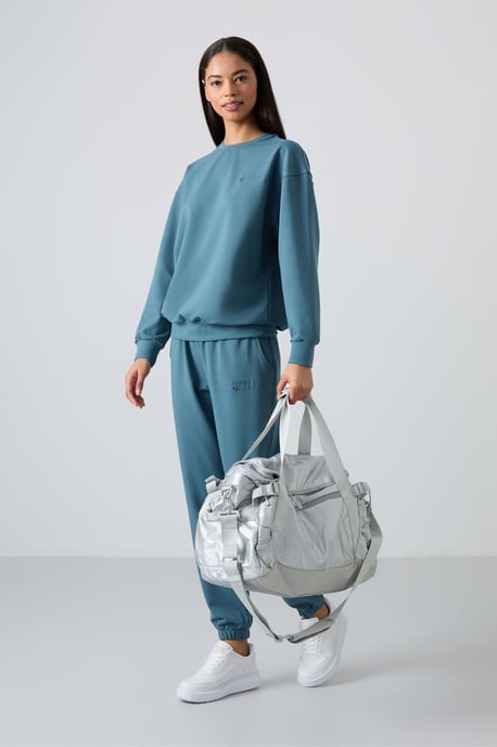 Übergroßes Sweatshirt- und elastisches Bund-Hosen-Set - Image 2