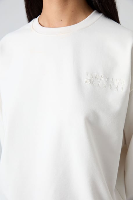 Oversized Sweatshirt und Hose mit elastischem Bund Set - Image 4