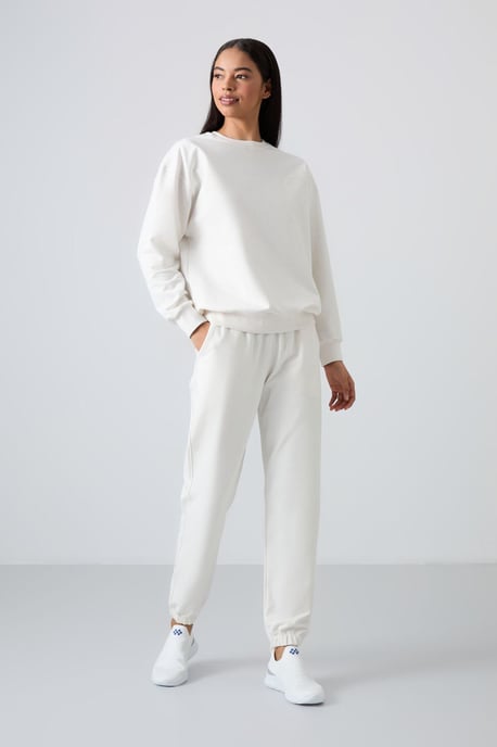 Oversized Sweatshirt und Hose mit elastischem Bund Set - Image 5