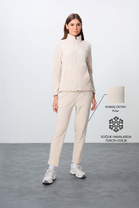 Damen-Langarm-Zipper-Trainingsanzug-Set - Image 1