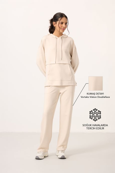 Übergrößen Kapuzenpullover und Hose mit weitem Bein Set - Image 1