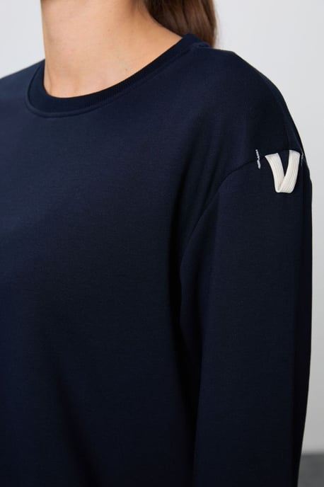 Übergroßes Baumwolle-Polyester Sweatshirt- und Hosen-Set - Image 4
