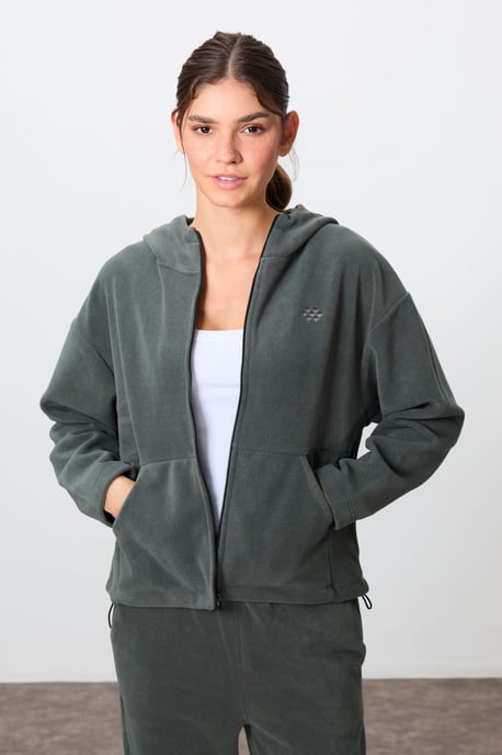 Oversized Kapuzenpullover mit Reißverschluss und Jogginganzug-Set - Image 2