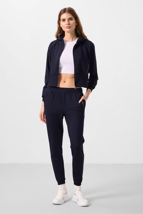 Oversized Kapuzenzipper Sweatshirt und Hose Set - Image 1