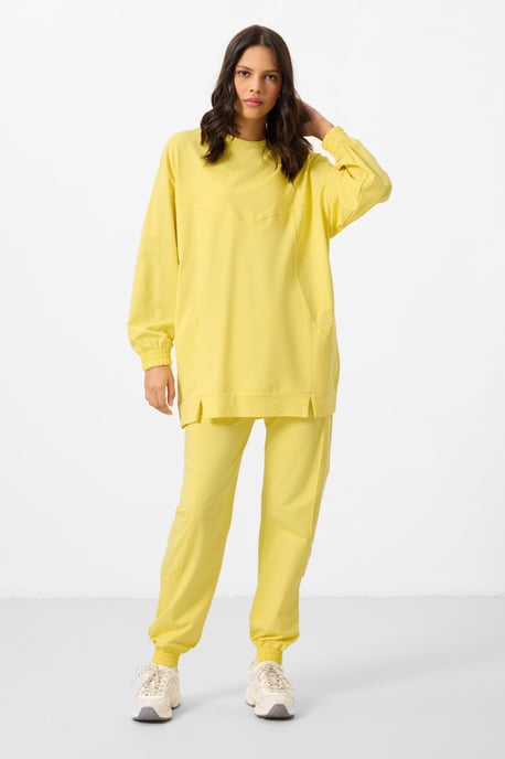 Oversized Fleece-Trainingsanzug mit Sweatshirt und Hose - Image 3