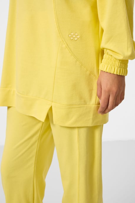 Oversized Fleece-Trainingsanzug mit Sweatshirt und Hose - Image 4
