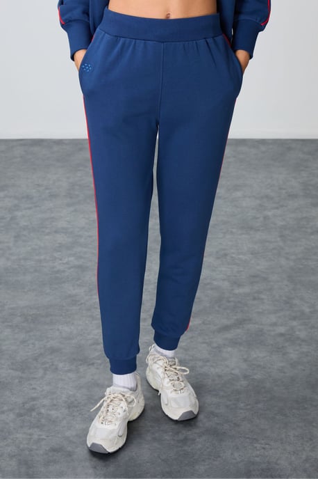 Oversized Sweatshirt mit Reißverschlusskragen und Hose Set - Image 4