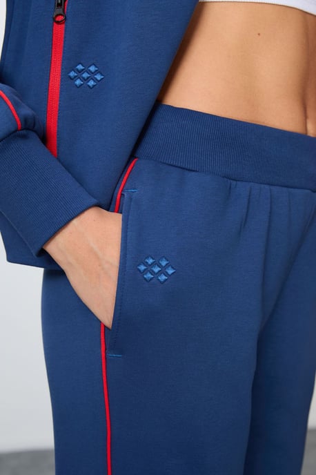 Oversized Sweatshirt mit Reißverschlusskragen und Hose Set - Image 6