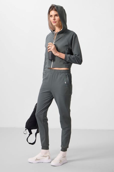 Übergroßes Kapuzen-Zip-Sweatshirt und Hosen-Set - Image 1