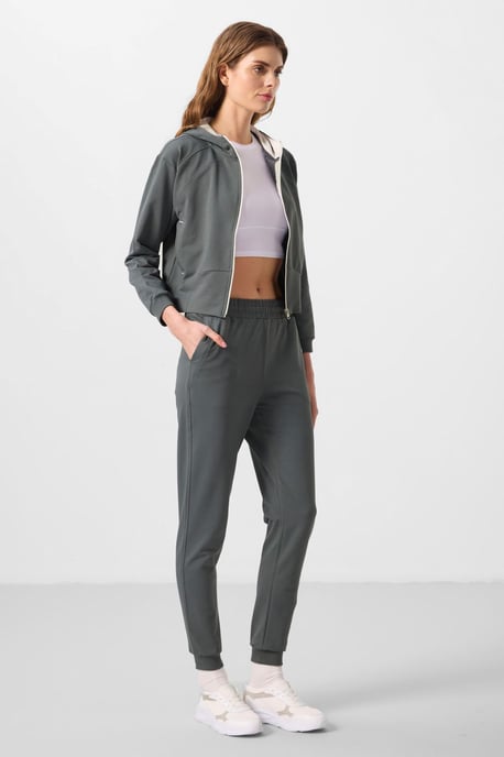 Übergroßes Kapuzen-Zip-Sweatshirt und Hosen-Set - Image 4
