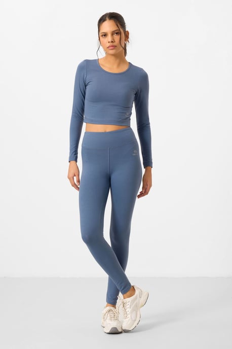 Baumwolle-Elasthan-Crop-T-Shirt und Leggings-Set - Image 2