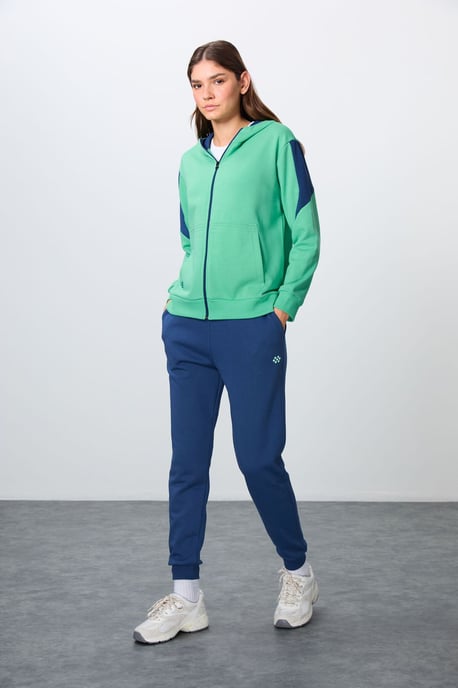 Übergroßes Kapuzenzip-Sweatshirt- und Hosen-Set - Image 1