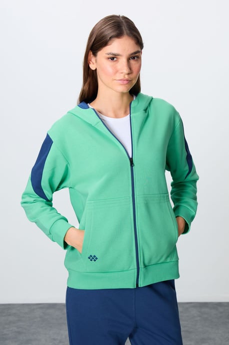 Übergroßes Kapuzenzip-Sweatshirt- und Hosen-Set - Image 2
