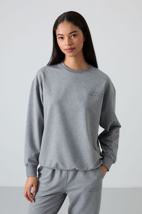 Oversized Sweatshirt und Hosen-Set mit elastischem Saum - Image 5