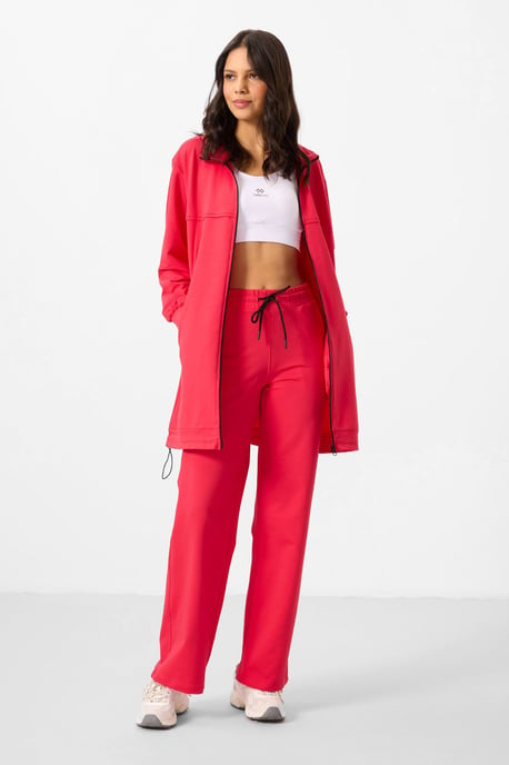 Damen Baumwollmischung Sweatshirt und weit geschnittene Hosen Set - Image 1