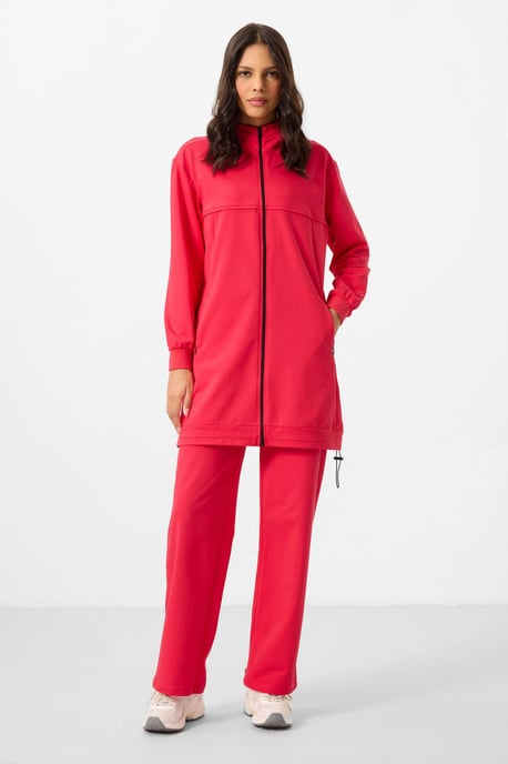 Damen Baumwollmischung Sweatshirt und weit geschnittene Hosen Set - Image 4