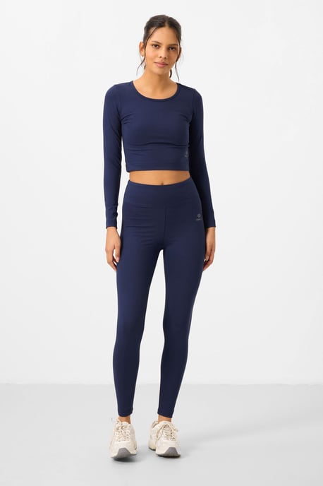 Baumwolle Elasthan Crop T-Shirt und Leggings Set - Image 2