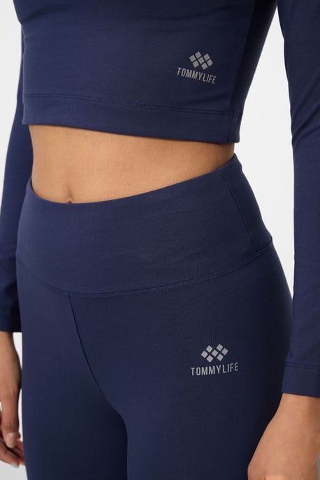 Baumwolle Elasthan Crop T-Shirt und Leggings Set - Image 3