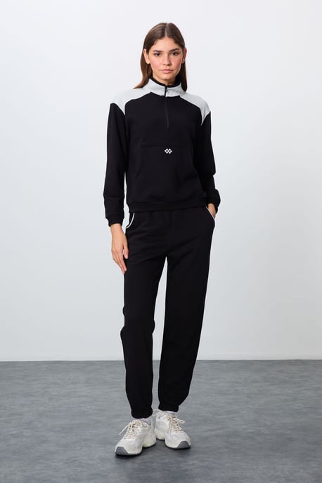 Farbenblockiertes Fleece Trainingsanzug-Set - Image 5