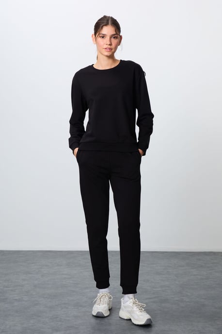 Oversized Sweatshirt- und Hose-Set aus Baumwolle-Polyester - Image 1