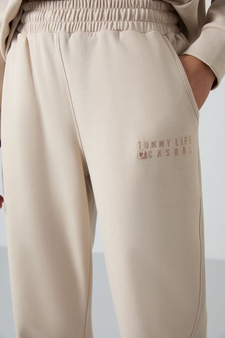 Oversized Sweatshirt und Hose mit elastischem Saum Set - Image 5