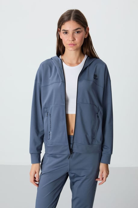 Damen Kapuzen-Zip Sweatshirt und Hose Set - Image 3