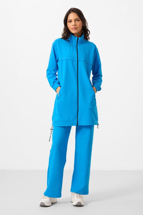 Damen Sweatshirt aus Baumwollmischung und weite Hose Set - Image 3