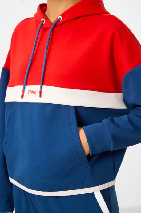 Farbblockiertes Kapuzen-Sweatshirt und Hose Set - Image 5