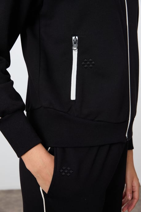 Oversized Zip-Kragen Sweatshirt und Hosen Set - Image 6