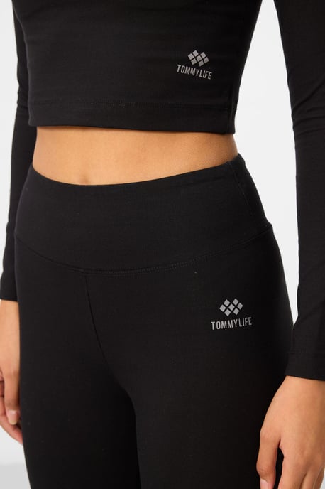 Baumwolle-Elastan Crop T-Shirt und Leggings Set - Image 3