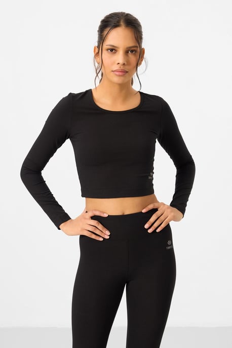 Baumwolle-Elastan Crop T-Shirt und Leggings Set - Image 6