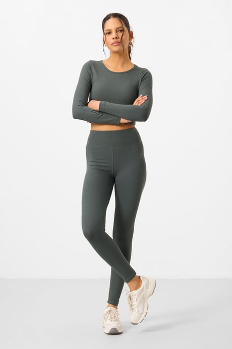 Baumwolle-Elasthan Crop-T-Shirt und Leggings-Set - Image 2